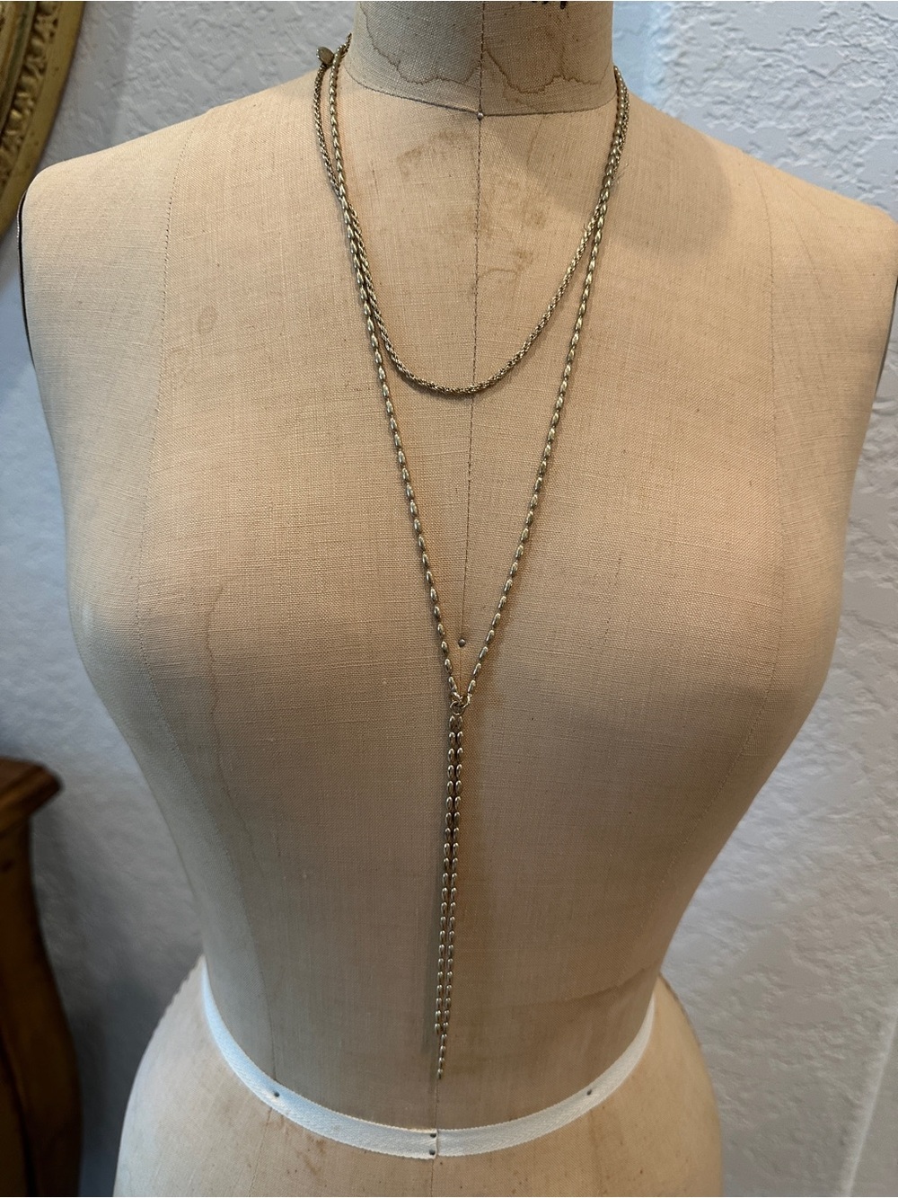 Gold Tone Long Layered Y-Necklace - Women Jewelry